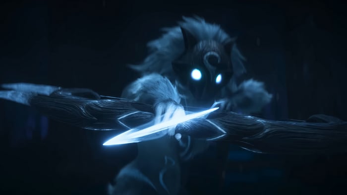 Kindred from League of Legends with a bow