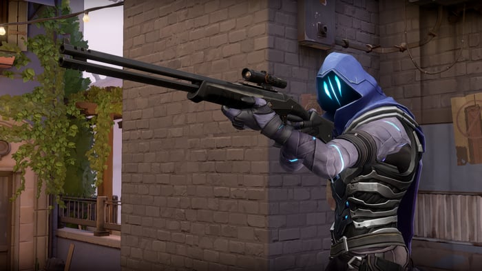 Omen from Valorant holding a sniper rifle