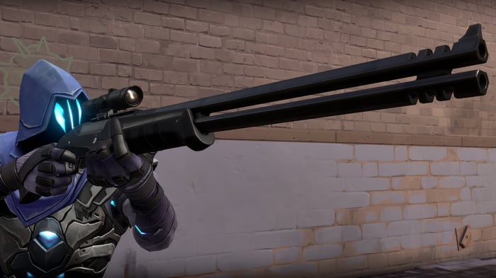 Omen from Valorant holding a sniper rifle