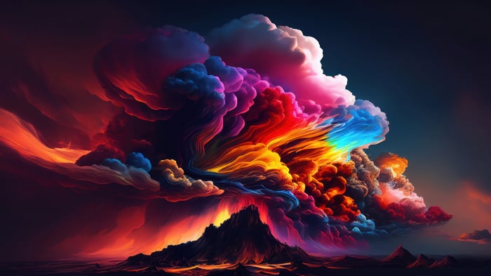 Colorful Clouds Over Mountain Scenery 4K