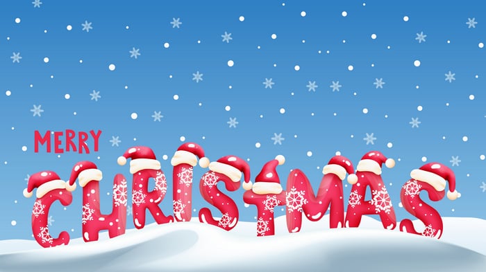 Merry Christmas with Snowing Background