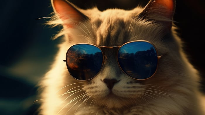 Cat Wearing Sunglasses, Digital Art, 4K