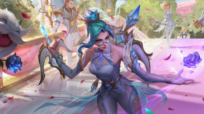League of Legends Vayne Crystal Rose Splash Art 4K