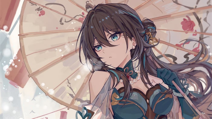 Ruan Mei from Honkai: Star Rail holding an umbrella