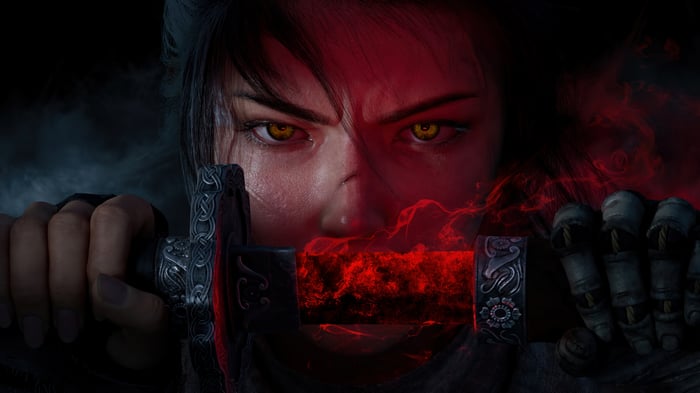 Warrior Girl with Glowing Sword