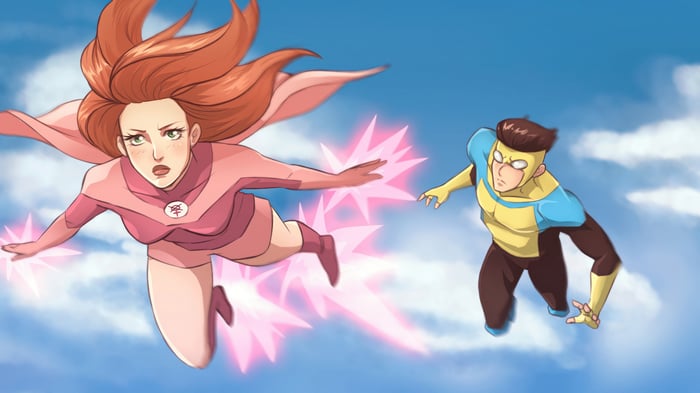 Atom Eve and Invincible flying in 4K