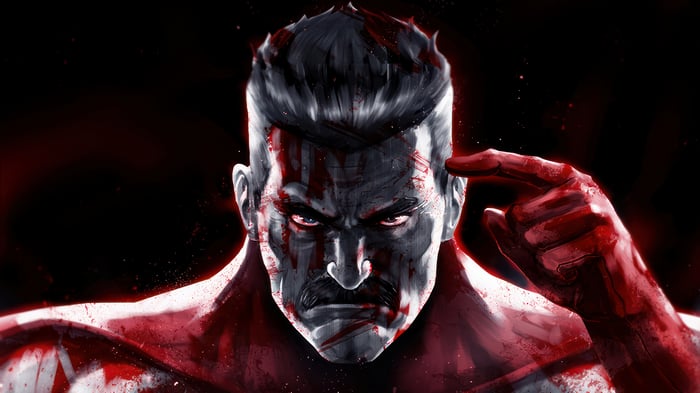 Omni-Man covered in blood, Invincible 4K