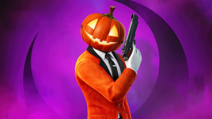Fortnite Pumpkin Man Holding a Gun