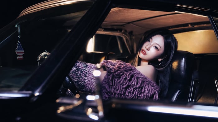 Ningning from Aespa in a car