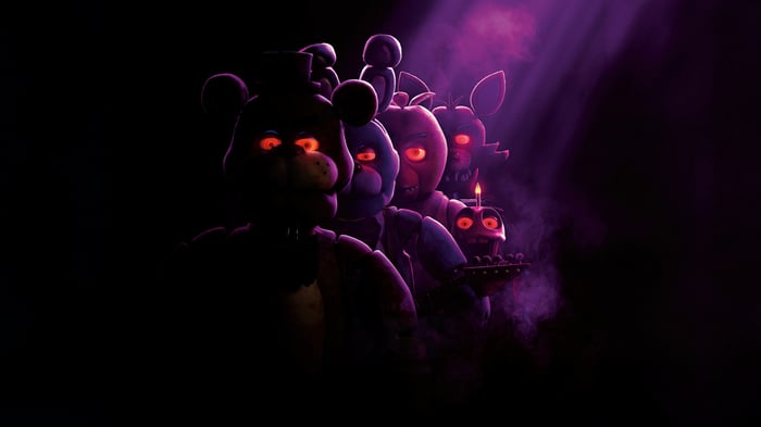 Five Nights at Freddy's characters in dark lighting 4K