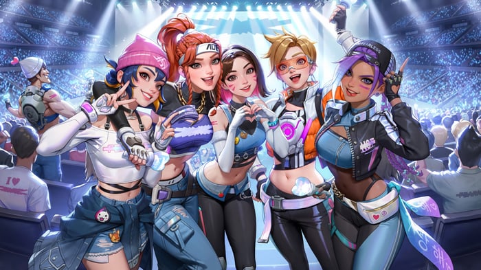 Overwatch 2 x Le Sserafim: Kiriko, Brigitte, D.Va, Tracer, Sombra 4K