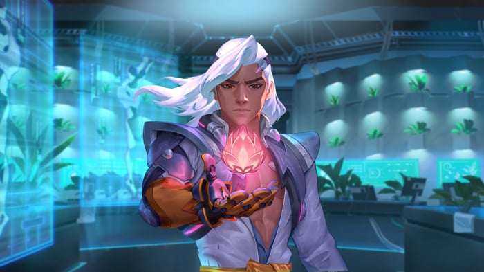 Lifeweaver holding a glowing lotus in Overwatch 2 4K