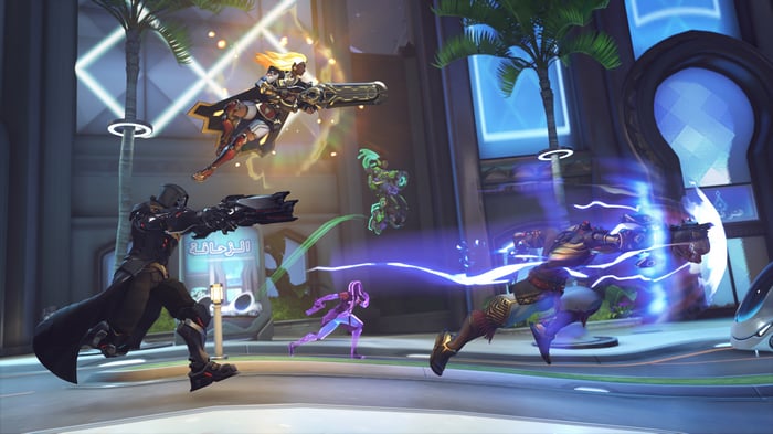 Overwatch 2: Illari, Reaper, and Doomfist in battle 4K