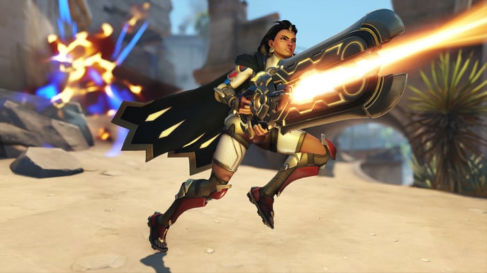 Illari firing her weapon in Overwatch 2