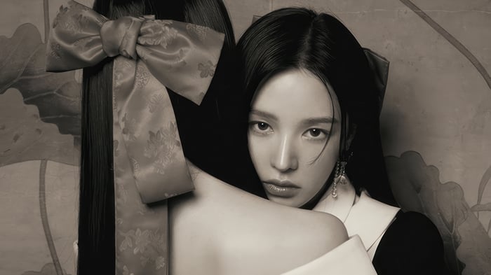 Wendy from Red Velvet in a black and white portrait