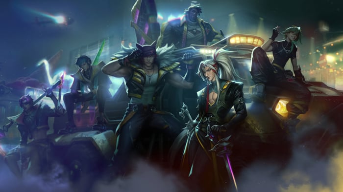 Heartsteel Yone and group in League of Legends 4K