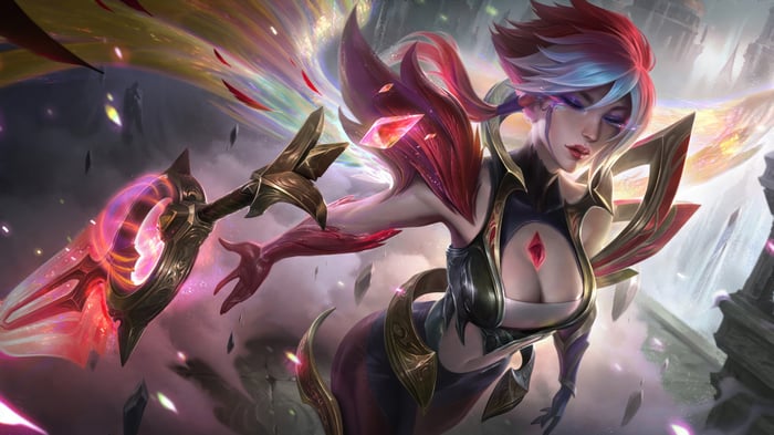 Riven from League of Legends in 4K Splash Art