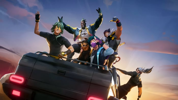 Heartsteel characters in a vehicle with a dog