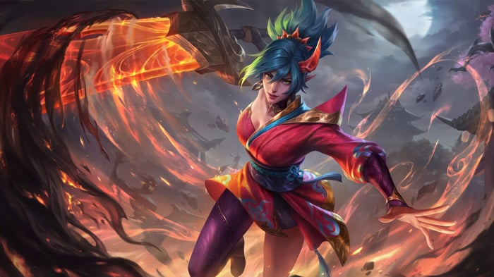 Riven from League of Legends 4K Splash Art