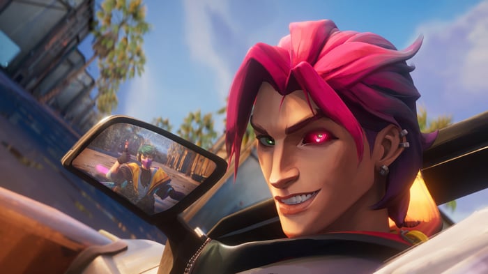Kayn from League of Legends in a car