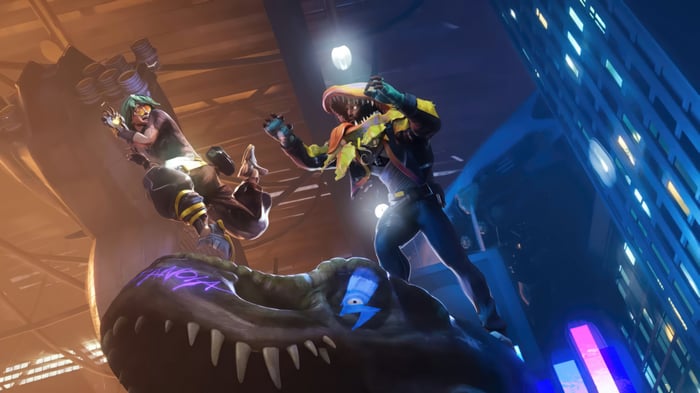 Ezreal and Heartsteel characters in League of Legends 4K