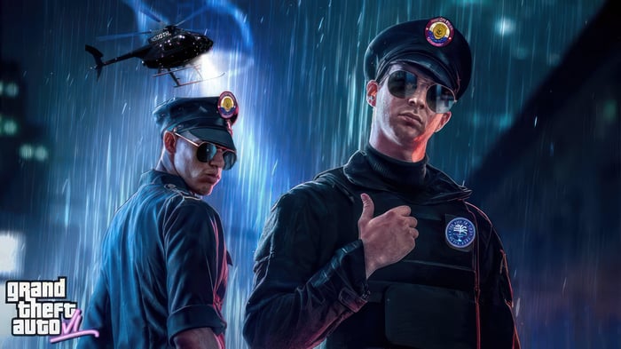 Grand Theft Auto VI 4K Poster with Cops