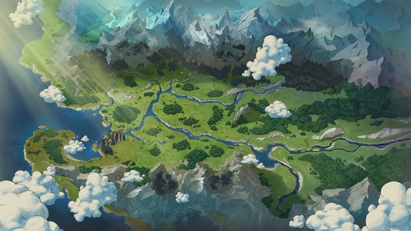 League of Legends Demacia map aerial view