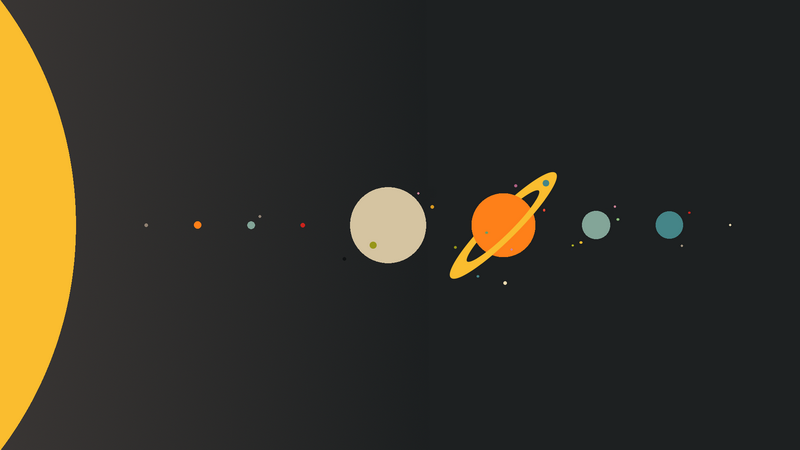 Minimalist Solar System with Planets and Sun