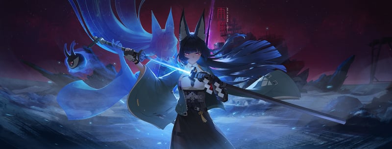 Miyabi (Zenless Zone Zero) anime girl with katana
