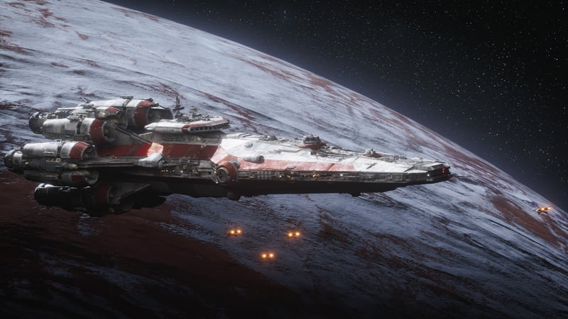 Spaceship near a planet