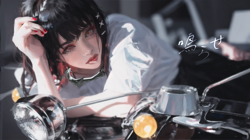 Ellen Joe from Zenless Zone Zero on a motorcycle