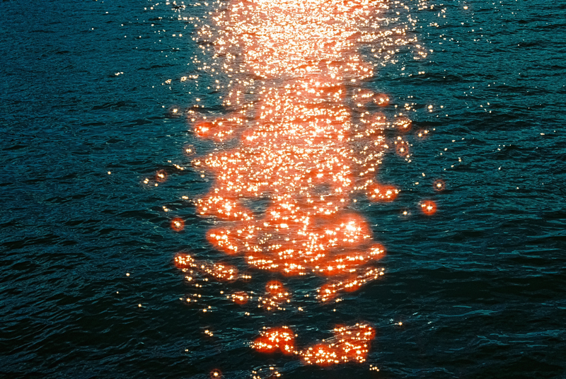 Sunlight reflecting on the water surface