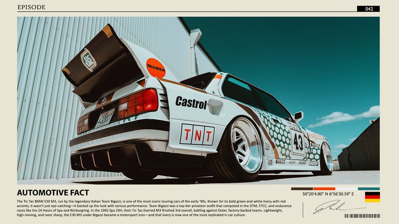 BMW E30 Racing Car with Castrol and TNT Livery