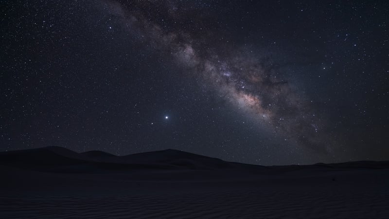 Milky Way Galaxy over a Desert Landscape