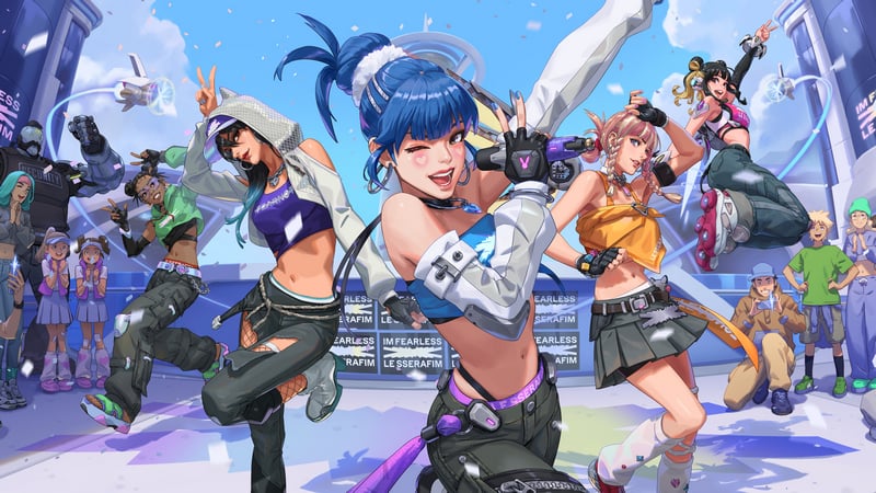 Le Sserafim and Overwatch characters dancing