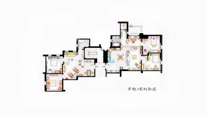 Friends TV series apartment floor plan