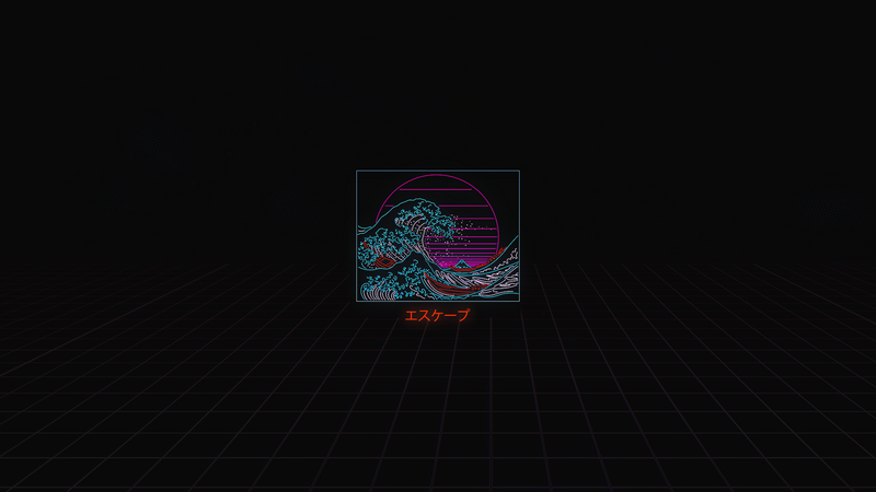 Synthwave The Great Wave of Kanagawa