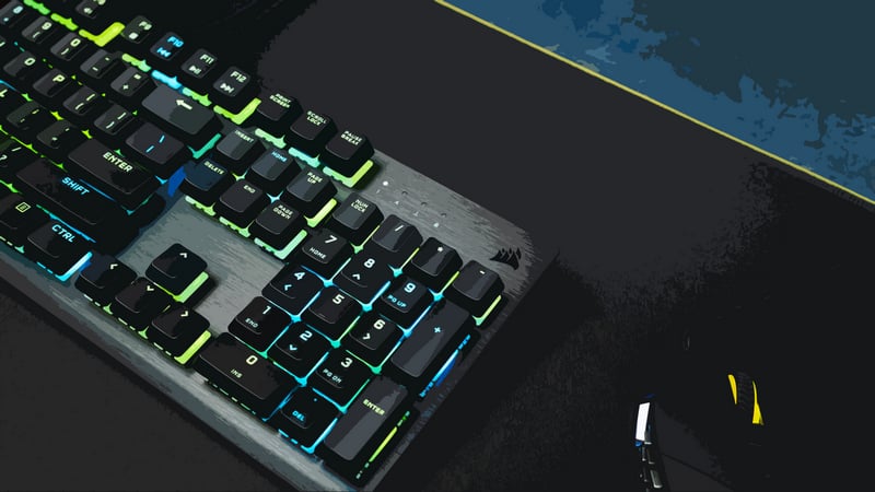 PC gaming keyboard with RGB lighting