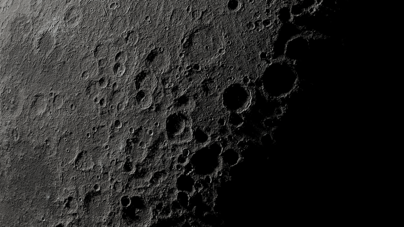 Lunar surface with craters in 4K