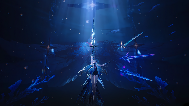 Wuthering Waves CGI Anime Game Character with Swords