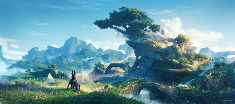 Genshin Impact Tignari and companion in a fantasy landscape