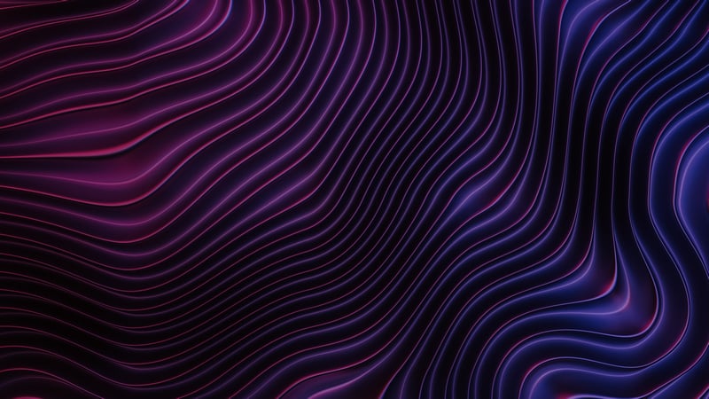 Abstract flowing lines with purple and pink neon glow