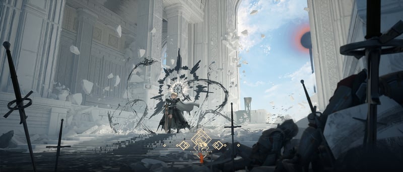 Artoria Pendragon (Alter) in a white ruined temple