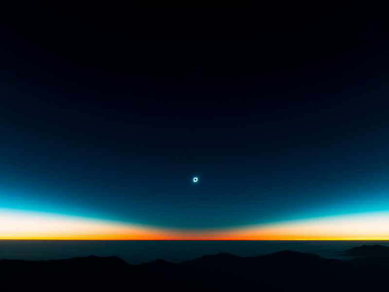 Solar Eclipse Over Wyoming Landscape