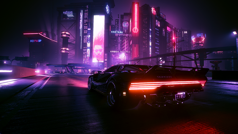 Cyberpunk 2077 Quadra Turbo-R V-Tech driving at night