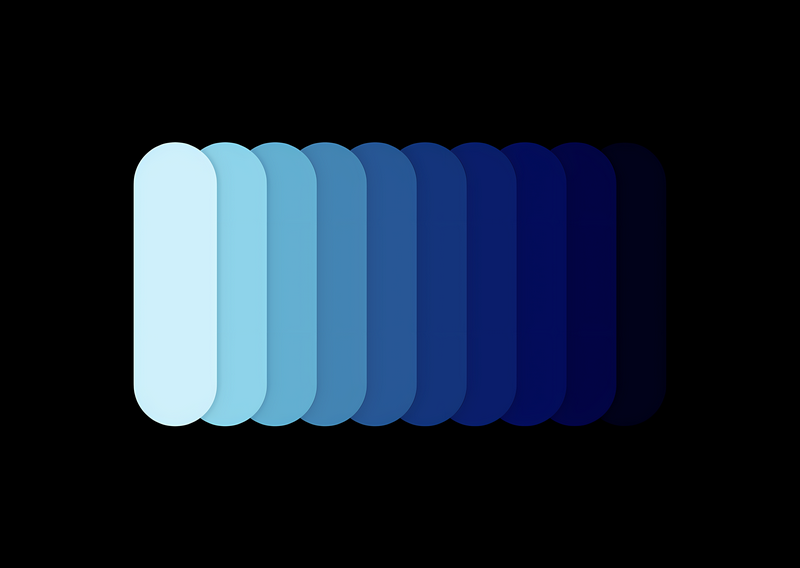 Blue and cyan gradient palette on black background