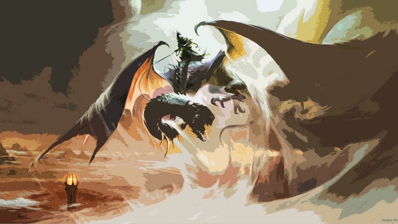 The Lord of the Rings Nazgûl riding a dragon
