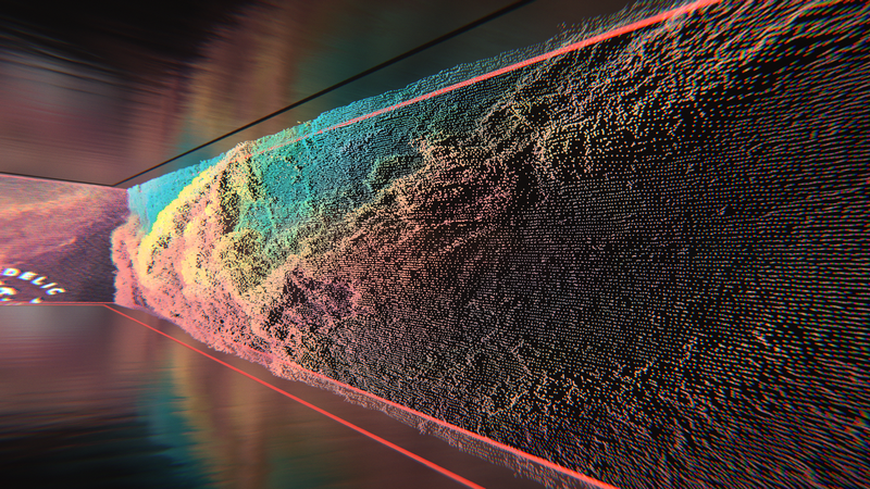 Vrchat abstract colorful CGI hologram wall