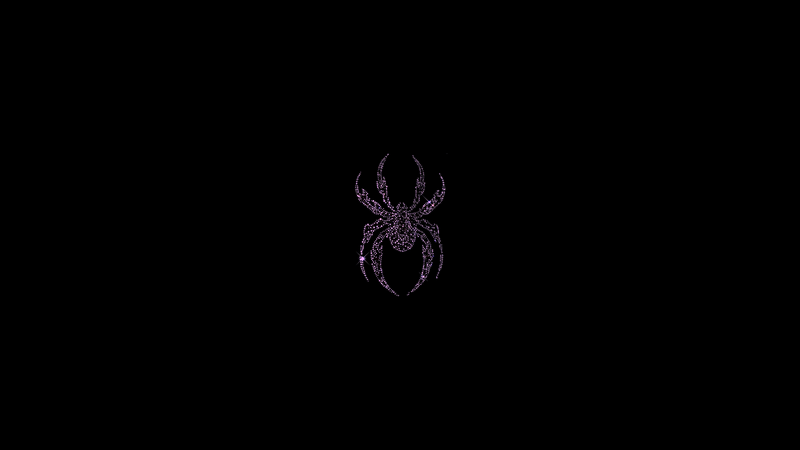 Purple spider on a black background
