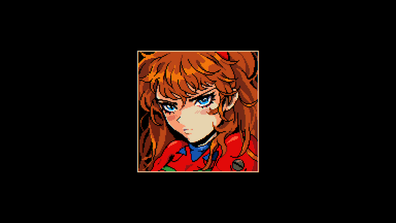 Asuka Langley Soryu from Neon Genesis Evangelion Pixel Art